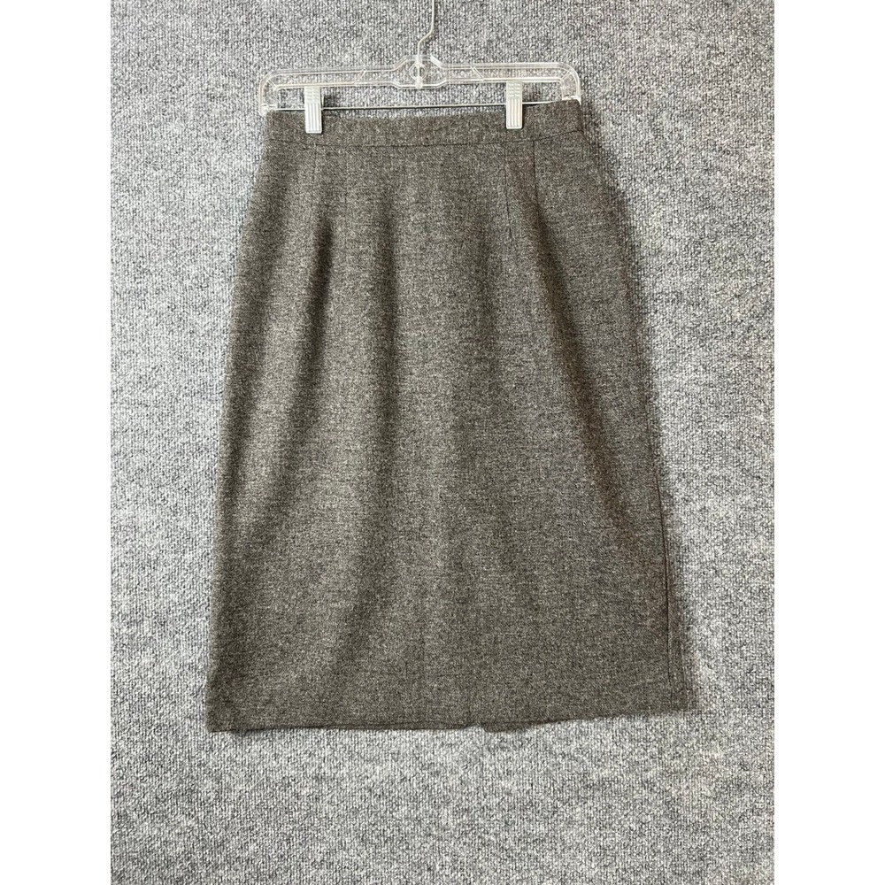 Briggs Skirt Sz 27 Grey Tweed Wool Blend Pencil Skirt Midi Made in USA Vinatge